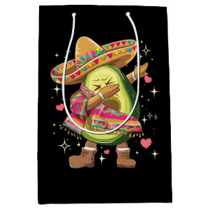 Dabbing Avocado Cinco De Mayo Funny Mexican Poncho Medium Gift Bag