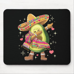 Dabbing Avocado Cinco De Mayo Funny Mexican Poncho Mouse Mat