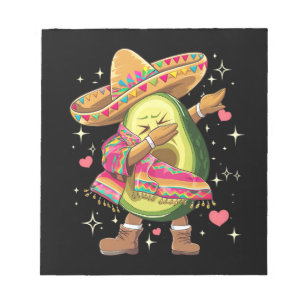Dabbing Avocado Cinco De Mayo Funny Mexican Poncho Notepad