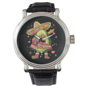 Dabbing Avocado Cinco De Mayo Funny Mexican Poncho Watch