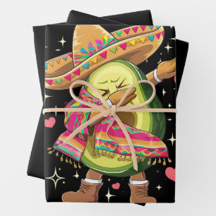 Dabbing Avocado Cinco De Mayo Funny Mexican Poncho Wrapping Paper Sheet