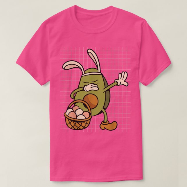 Dabbing Avocado Easter Bunny Eggs Basket Funny  T-Shirt (Design Front)