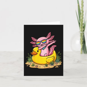 Dabbing Axolotl Rubber Duck Funny Summer Vacation Card
