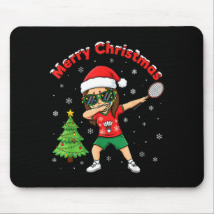 Dabbing Badminton Girl Santa Claus Christmas Xmas Mouse Mat