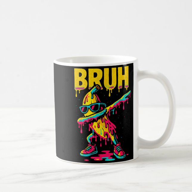 Dabbing Banana Bruh Drip Ice Cream Banana Youth Bo Coffee Mug (Right)