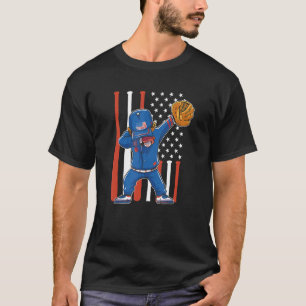 Dabbing Baseball Player 4th Of July USA American F T-Shirt