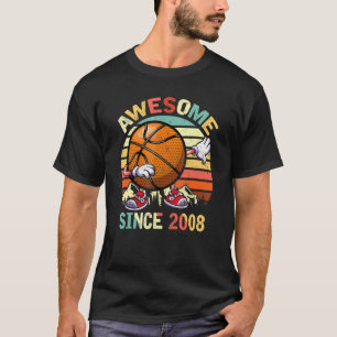 Dabbing Basketball Awesome Since 2008 Birthday Men T-Shirt