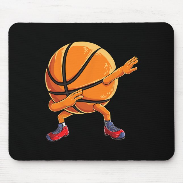 Dabbing Basketball Ball Fun Boys Men Women Sports  Mouse Mat (Front)