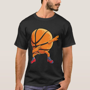 Dabbing Basketball Ball Fun Boys Men Women Sports T-Shirt