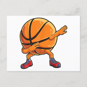 Dabbing Basketball Ball Funny Boys Men Women Sport Holiday Postcard