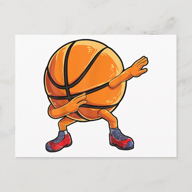 Dabbing Basketball Ball Funny Boys Men Women Sport Holiday Postcard (Front)