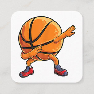 Dabbing Basketball Ball Funny Boys Men Women Sport Square Business Card