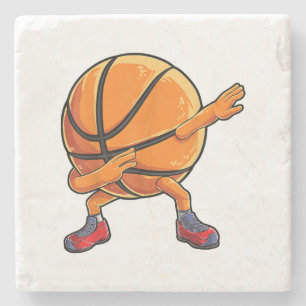 Dabbing Basketball Ball Funny Boys Men Women Sport Stone Coaster