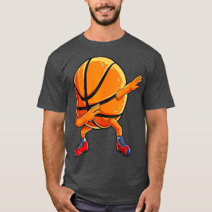 Dabbing Basketball Ball Funny Men Women Sports Pla T-Shirt