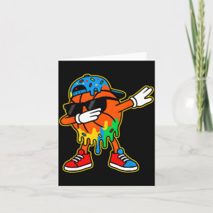 Dabbing Basketball Ice Cream Drip Boys Basketball Card