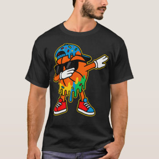 Dabbing Basketball Ice Cream Drip Boys Basketball T-Shirt