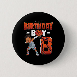 Dabbing Basketball player 8 Years Old Boy 8th Birt 6 Cm Round Badge