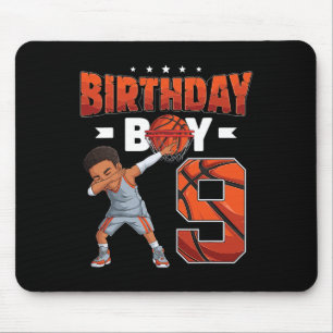 Dabbing Basketball player 9 Years Old Boy 9th Birt Mouse Mat