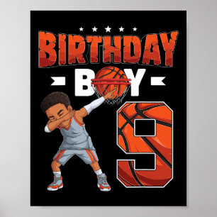 Dabbing Basketball player 9 Years Old Boy 9th Birt Poster