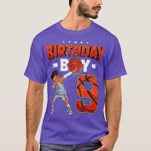 Dabbing Basketball Player 9 Years Old Boy 9th Birt T-Shirt