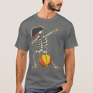 Dabbing Basketball Skeleton Pirate Cool Halloween T-Shirt
