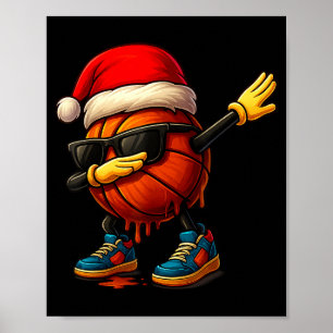 Dabbing Basketball Sungles Funny Christmas Tee Boy Poster
