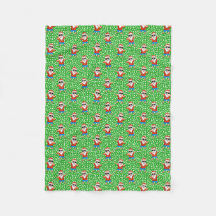 Dabbing Beach Santa Claus in a Aloha Shirt Tropica Fleece Blanket