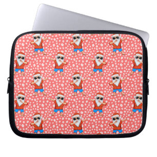 Dabbing Beach Santa Claus in a Aloha Shirt Tropica Laptop Sleeve