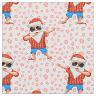 Dabbing Beach Santa Claus in a Aloha Shirt With Re Fabric