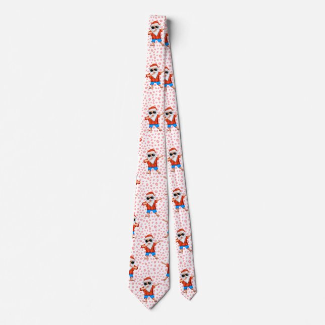 Dabbing Beach Santa Claus in a Aloha Shirt With Re Tie (Front)