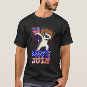 Dabbing Beagle 4th Of July Men Women Usa American T-Shirt