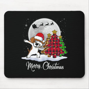 Dabbing Beagle Dab Dog Santa Hat Christmas Tree Fu Mouse Mat