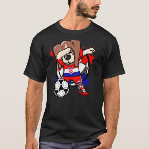 Dabbing Beagle Dog Croatia Soccer Fans Jersey Foot T-Shirt