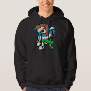 Dabbing Beagle Dog Uzbekistan Soccer Fans Jersey F Hoodie