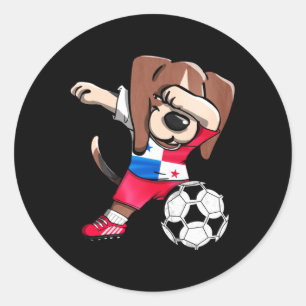 Dabbing Beagle Panama Soccer Fans Jersey Classic Round Sticker