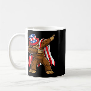 Dabbing Bigfoot 4th Of July Sasquatch American Fla Coffee Mug