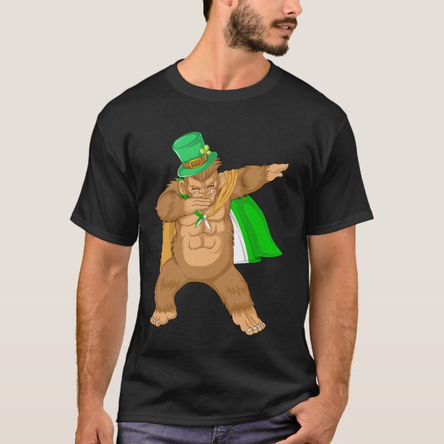 dabbing bigfoot st patricks day T-Shirt (Front)