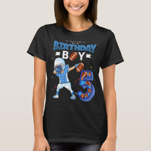 Dabbing Birthday Boy 5 Year Old Football American T-Shirt