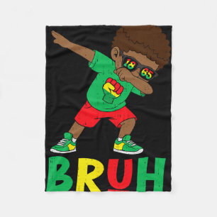 Dabbing Black Boys Juneteenth Bruh Freedom 1865 Af Fleece Blanket