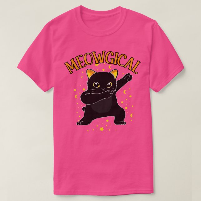 Dabbing Black Cat Magic Cats Dab T-Shirt (Design Front)