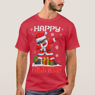Dabbing Black Happy Holidays African American Sant T-Shirt
