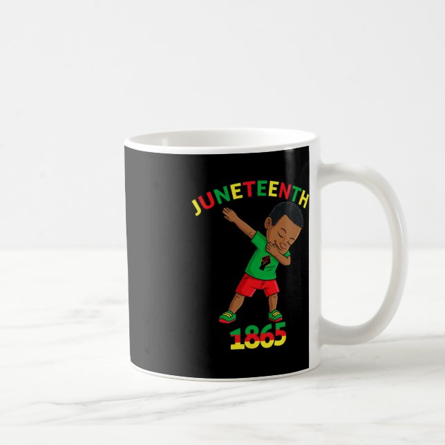 Dabbing Black King Juneteenth Melanin Brown Skin B Coffee Mug (Right)