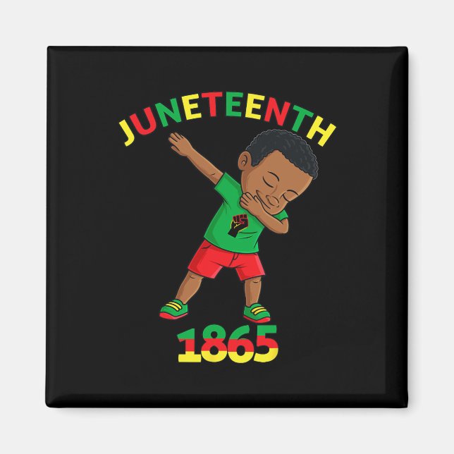 Dabbing Black King Juneteenth Melanin Brown Skin B Magnet (Front)