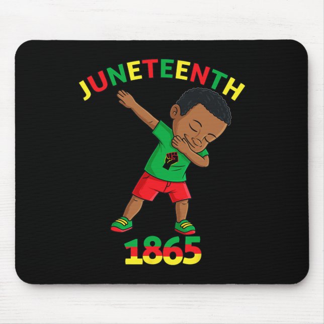 Dabbing Black King Juneteenth Melanin Brown Skin B Mouse Mat (Front)