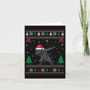 Dabbing Black Labrador Dog Santa Hat Boys Girls Ch Card