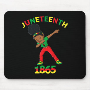 Dabbing Black Princess Juneteenth 1865 Brown Skin Mouse Mat