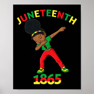 Dabbing Black Princess Juneteenth 1865 Brown Skin  Poster