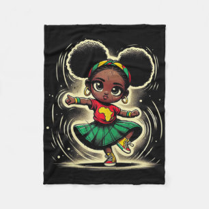 Dabbing Black Princess Juneteenth 1865 Girls Kids Fleece Blanket
