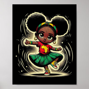 Dabbing Black Princess Juneteenth 1865 Girls Kids Poster