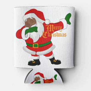 dabbing black santa claus can cooler